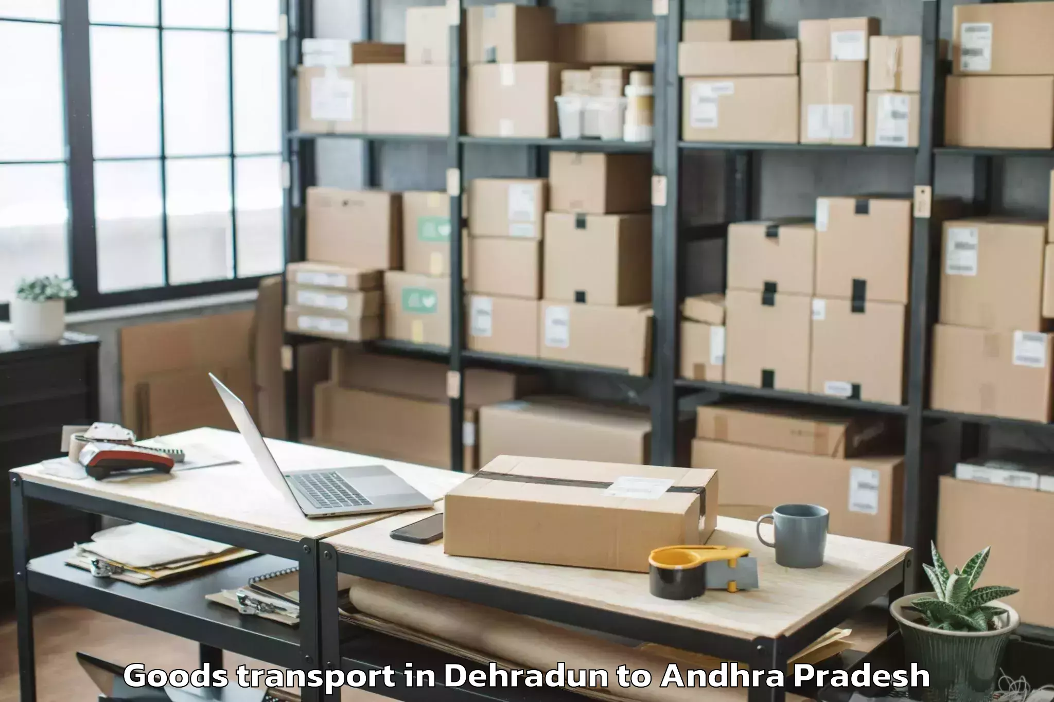 Discover Dehradun to Macherla Goods Transport